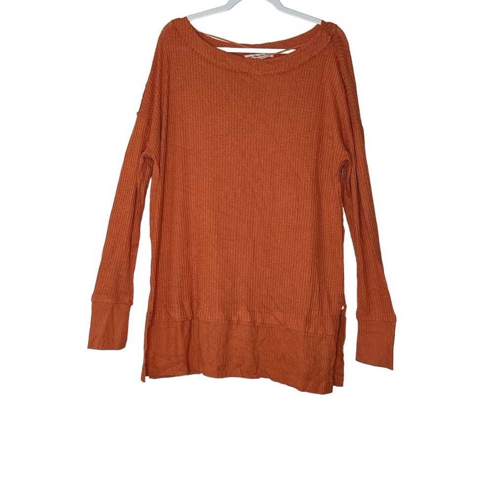 Free People We The Free Tunic Blouse Women M Long Sleeve Shirt Coral Oversz NWT